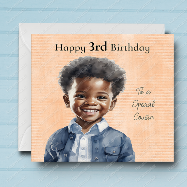 Black Boy Birthday Card N